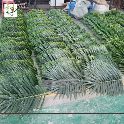 China UVG cheap fake indoor plastic palm tree leaves wholesale for party and events decoration PTR062 supplier