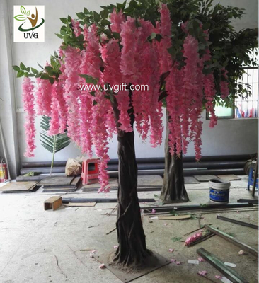 China UVG unique wedding ideas decorative small artificial wisteria blossom indoor silk trees for sale WIS019 supplier