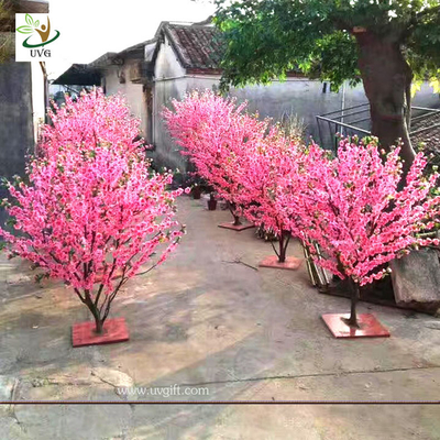 China UVG small artificial peach blossom wooden tree wedding reception decorations selling products CHR166 supplier