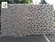 UVG 8ft high pink realistic fake roses wedding flower wall backdrops for photography CHR1136
