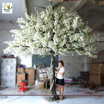 China UVG 4m Decorative artificial tree with white cherry blossoms for wedding stage decoration supplier