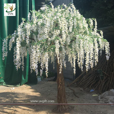 China UVG walk way decoration 10ft white wisteria blossom fake trees for wedding WIS014 supplier