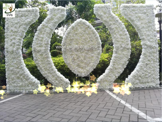 China UVG luxury dream wedding flower arch in artificial rose and hydrangea for stage backdrop decoration CHR1146 supplier