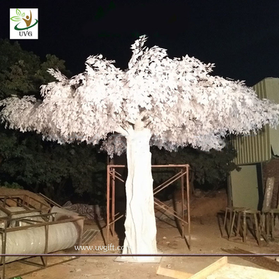 China UVG 5.5 metres high huge white silk banyan artificial tree sale for window display GRE064 supplier