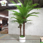 UVG indoor bonsai artificial mini palm trees with plastic leaves for office landscaping PTR061